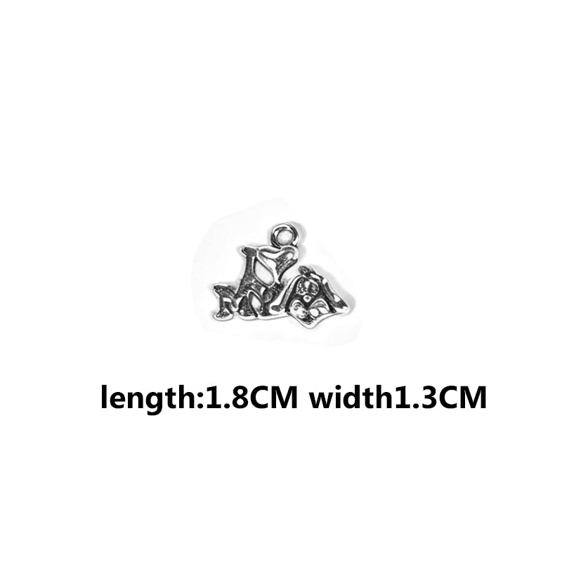 Vintage Dog Charms‑Antique Silver Alloy Collection（ mixed pack）