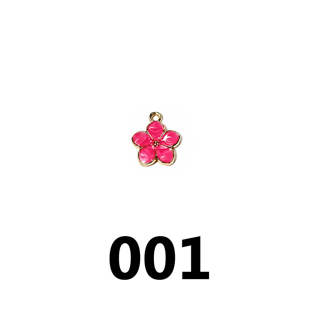 Enamel Floral Charms‑Vibrant Colors &amp; Gold Trim（ mixed pack）