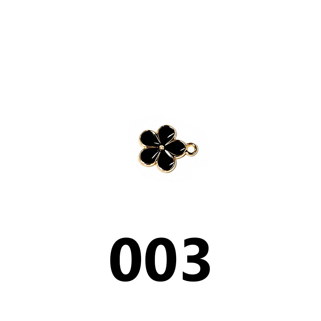 Enamel Floral Charms‑Vibrant Colors &amp; Gold Trim（ mixed pack）