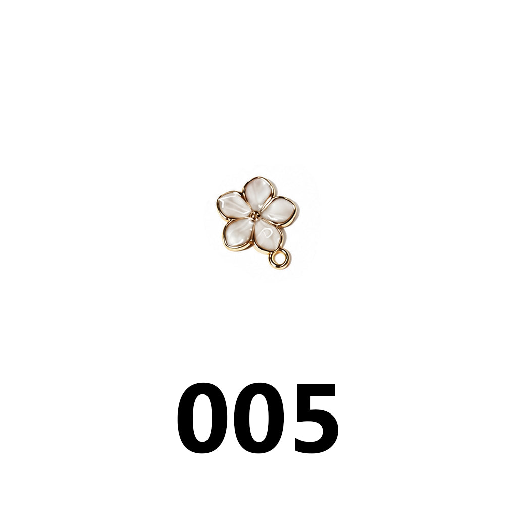 Enamel Floral Charms‑Vibrant Colors &amp; Gold Trim（ mixed pack）