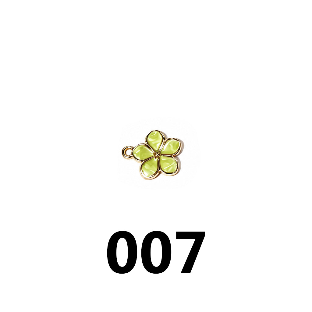 Enamel Floral Charms‑Vibrant Colors &amp; Gold Trim（ mixed pack）