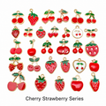 Cherry &amp; Strawberry Enamel Charm Collection（ mixed pack）