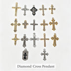 DIAMOND CROSS‑Vintage Gothic Charms（ mixed pack）