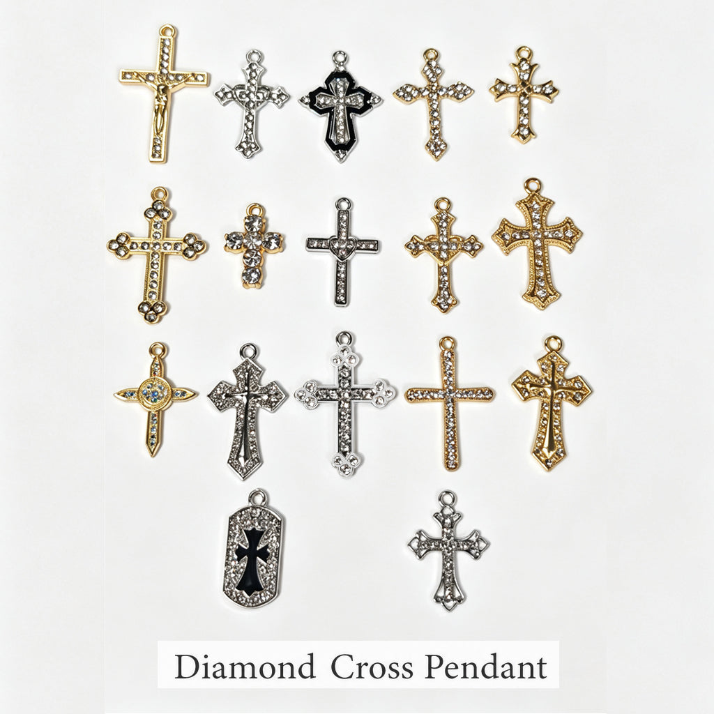 DIAMOND CROSS‑Vintage Gothic Charms（ mixed pack）