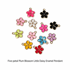 Enamel Floral Charms‑Vibrant Colors &amp; Gold Trim（ mixed pack）