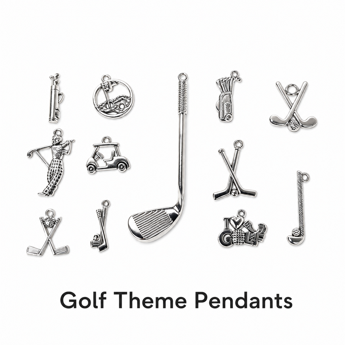 Golf Theme Charms | Vintage Silver Collection（ mixed pack）