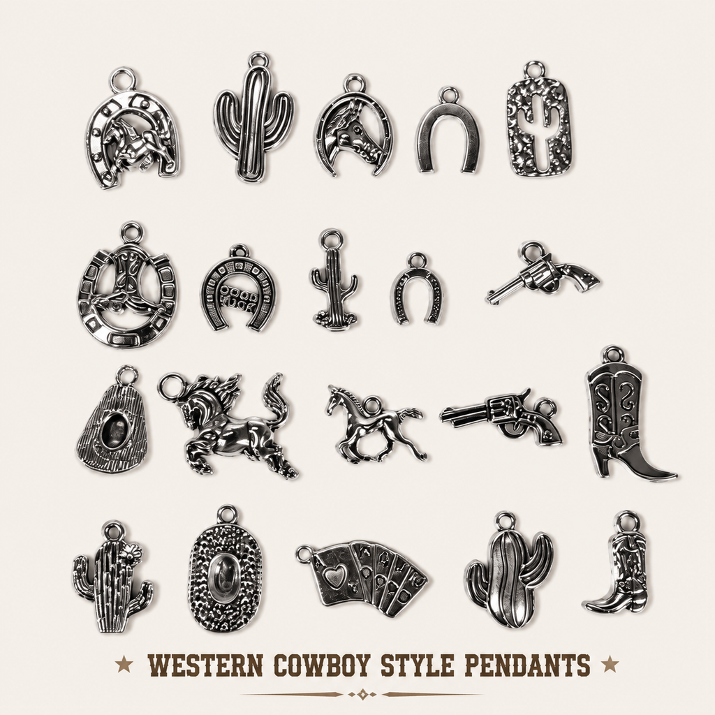 WESTERN CHARM SET‑Vintage Cowboy Style Pendants（ mixed pack）