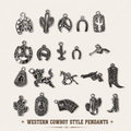 WESTERN CHARM SET‑Vintage Cowboy Style Pendants（ mixed pack）
