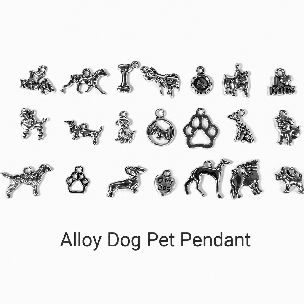 Vintage Dog Charms‑Antique Silver Alloy Collection（ mixed pack）