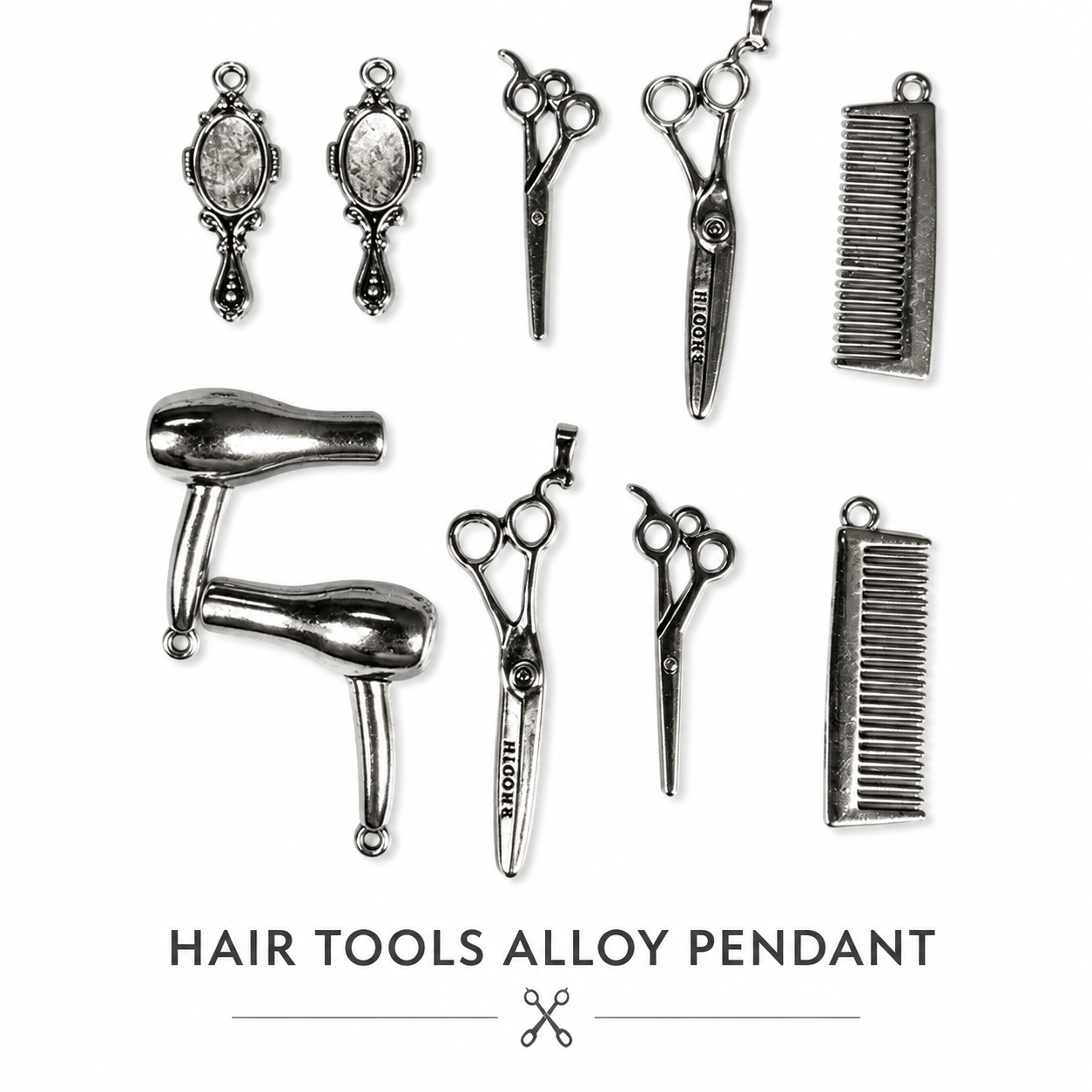 Hair Tools Charms | Vintage Alloy Pendants（ mixed pack）
