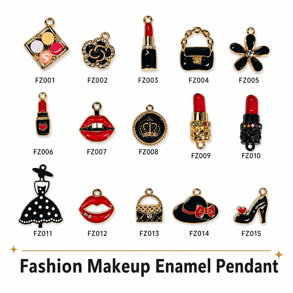 FASHION CHARMS - Chic Enamel &amp; Crystal Pendants（ mixed pack）