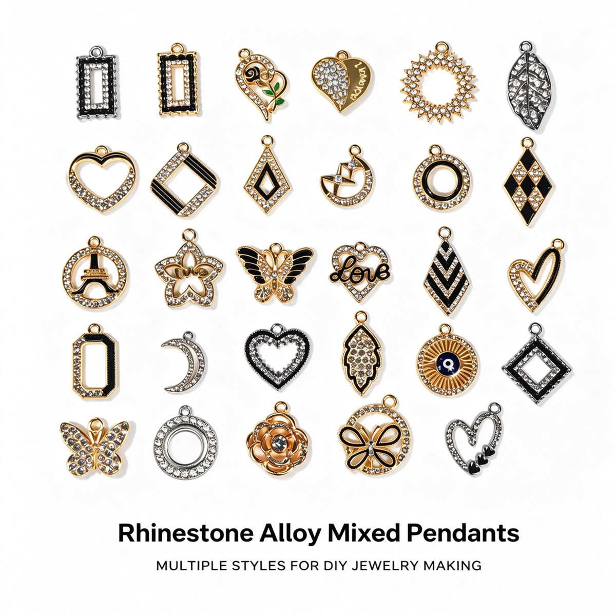 Sparkling Alloy Charms‑Assorted Styles for DIY Jewelry（ mixed pack）