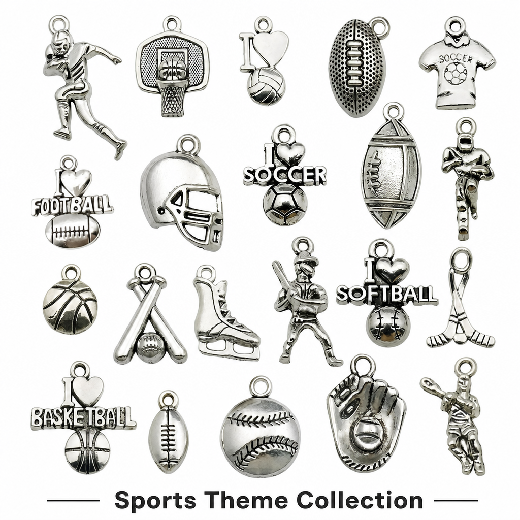 SPORTS CHARMS-Vintage Silver DIY Collection (mixed pack)