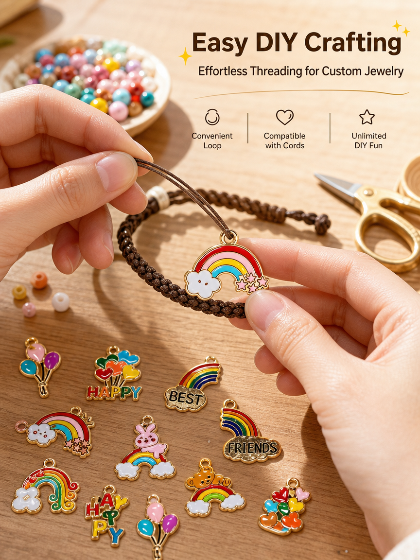 DIY Cartoon Enamel Pendants‑Rainbow & Balloon Collection（ mixed pack）