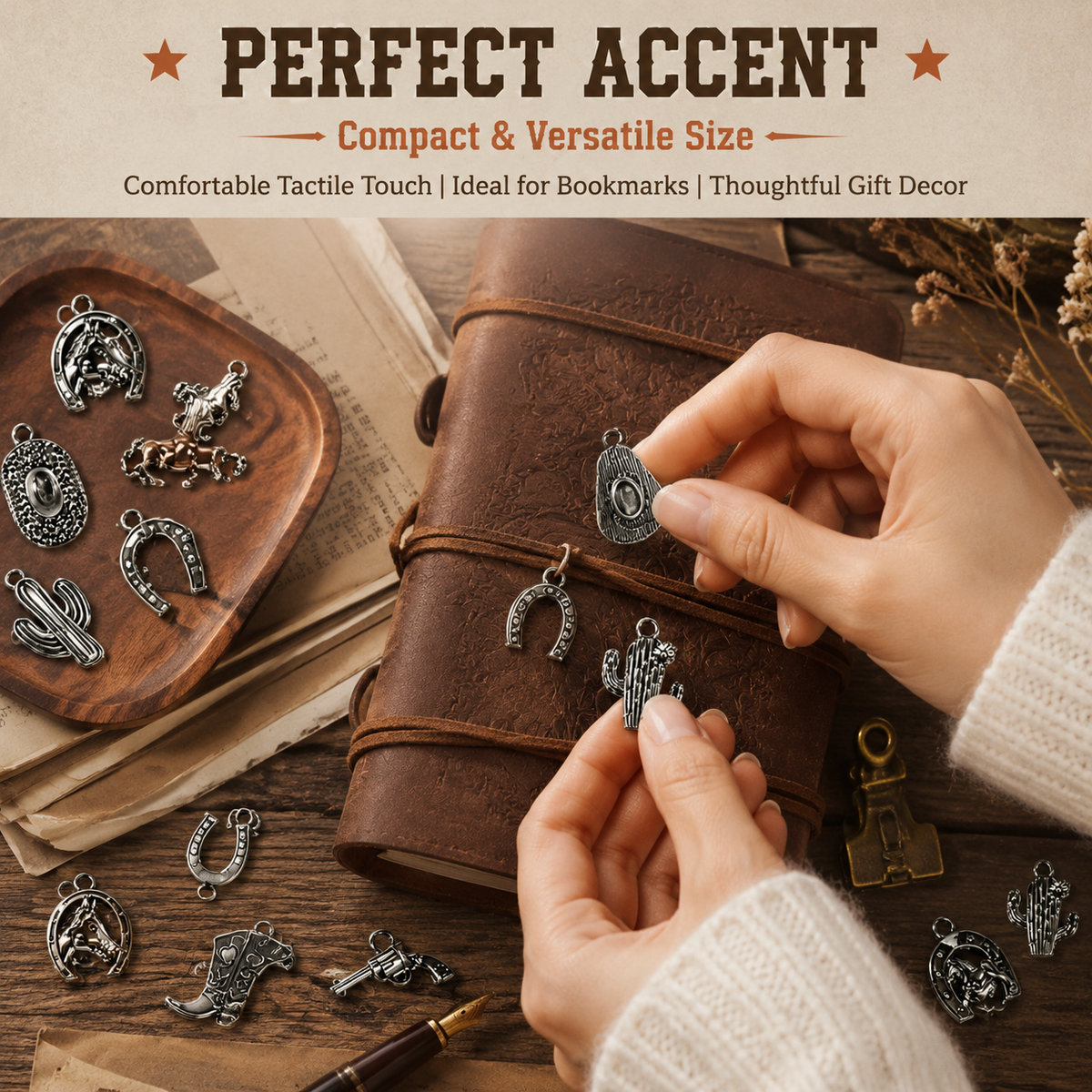 WESTERN CHARM SET‑Vintage Cowboy Style Pendants（ mixed pack）