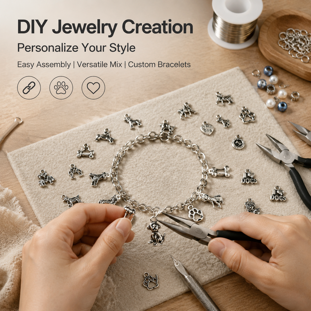 Vintage Dog Charms‑Antique Silver Alloy Collection（ mixed pack）