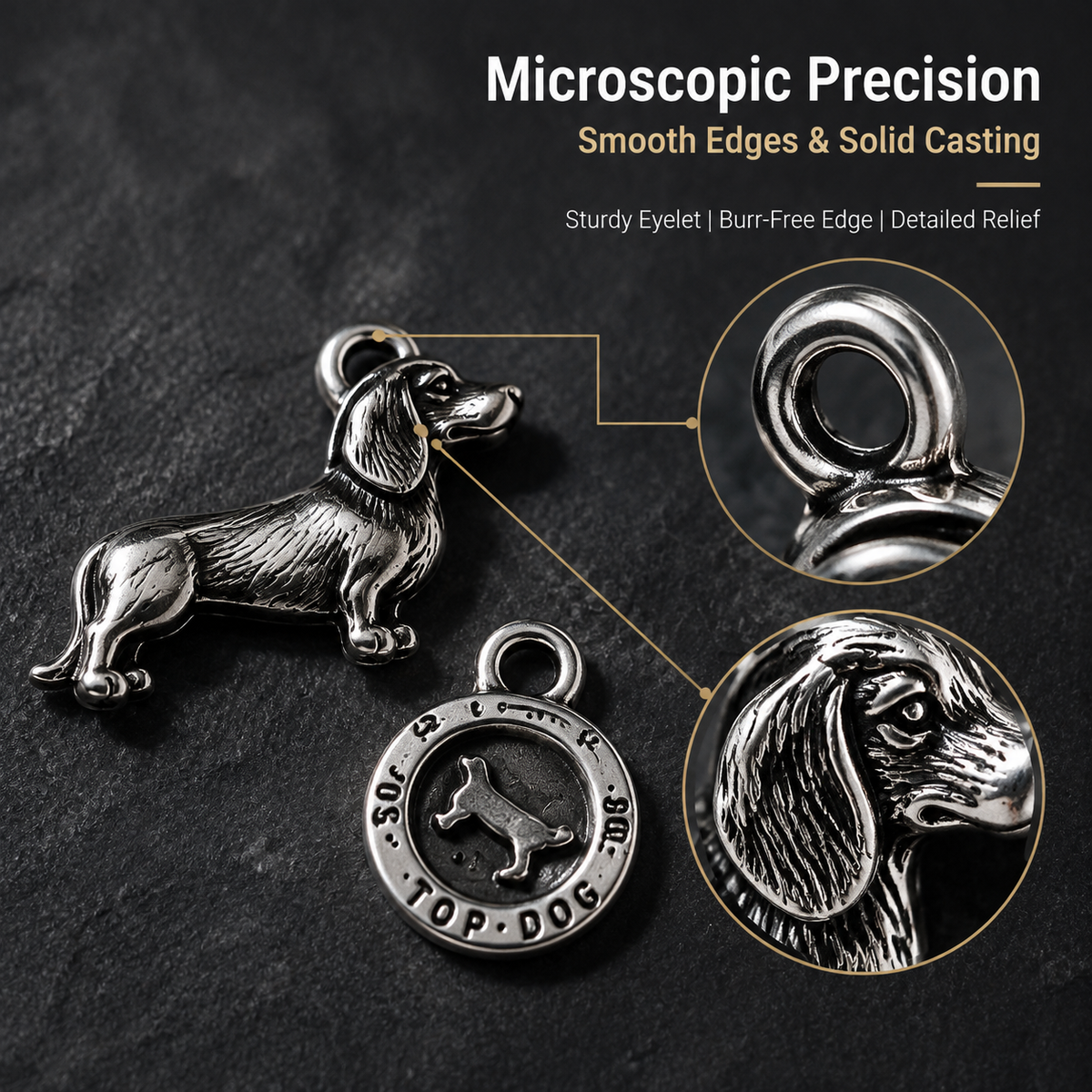 Vintage Dog Charms‑Antique Silver Alloy Collection（ mixed pack）