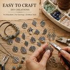 Nature Charms‑Tree of Life & Leaf Vintage Silver Pendants（ mixed pack）
