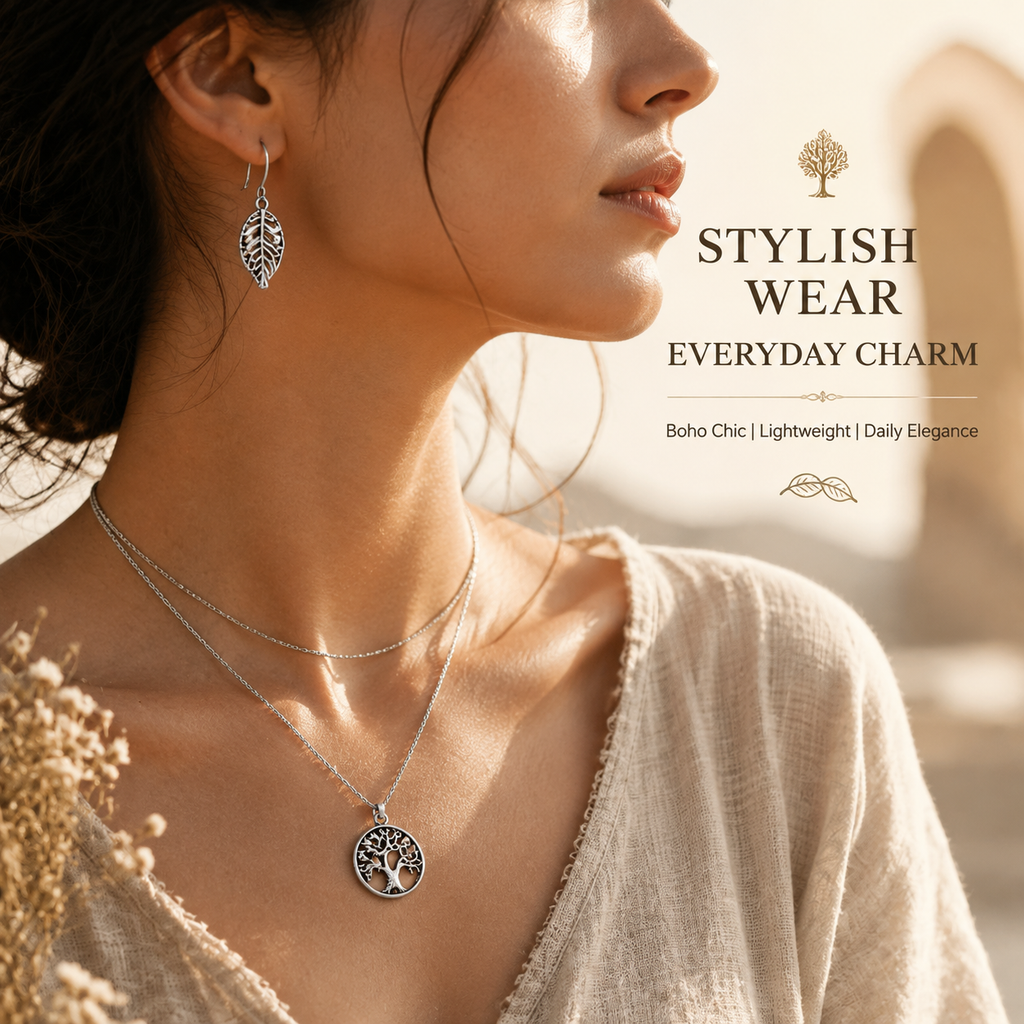 Nature Charms‑Tree of Life & Leaf Vintage Silver Pendants（ mixed pack）