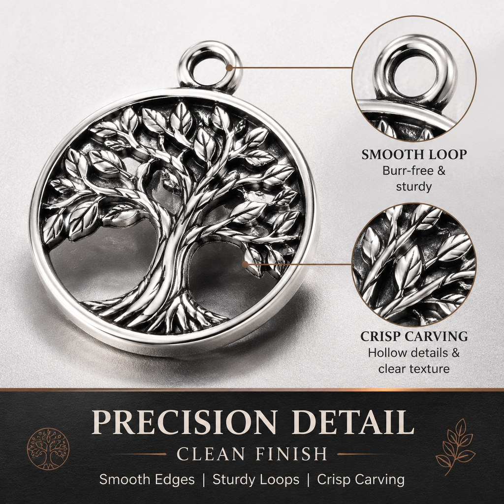 Nature Charms‑Tree of Life & Leaf Vintage Silver Pendants（ mixed pack）
