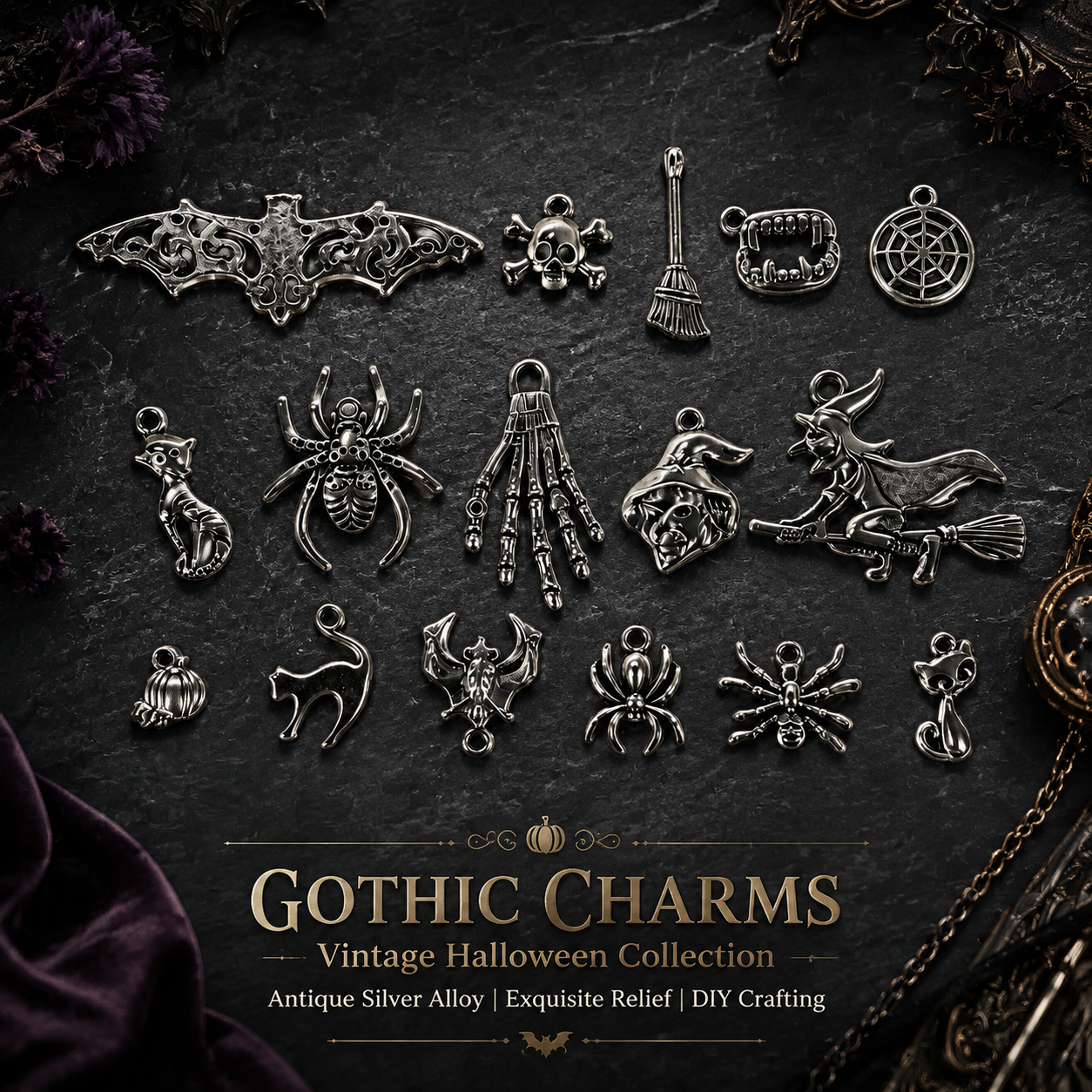 GOTHIC CHARMS‑Vintage Halloween Collection（ mixed pack）