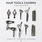 Hair Tools Charms | Vintage Alloy Pendants（ mixed pack）