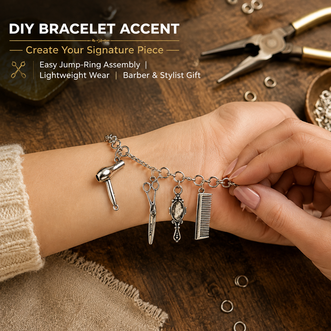 Hair Tools Charms | Vintage Alloy Pendants（ mixed pack）