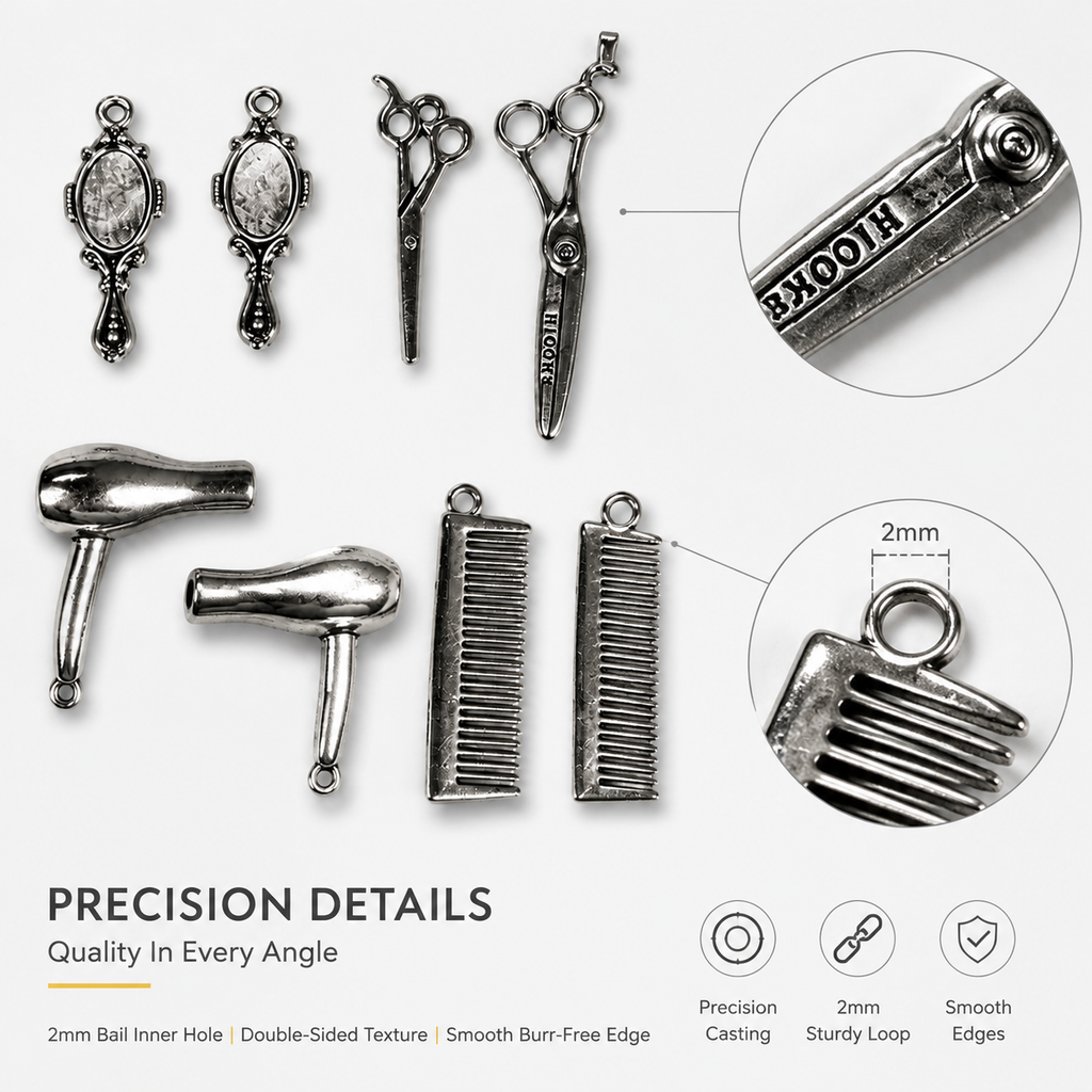 Hair Tools Charms | Vintage Alloy Pendants（ mixed pack）