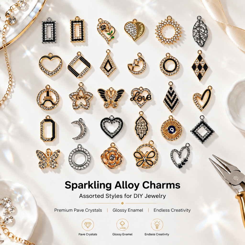 Sparkling Alloy Charms‑Assorted Styles for DIY Jewelry（ mixed pack）