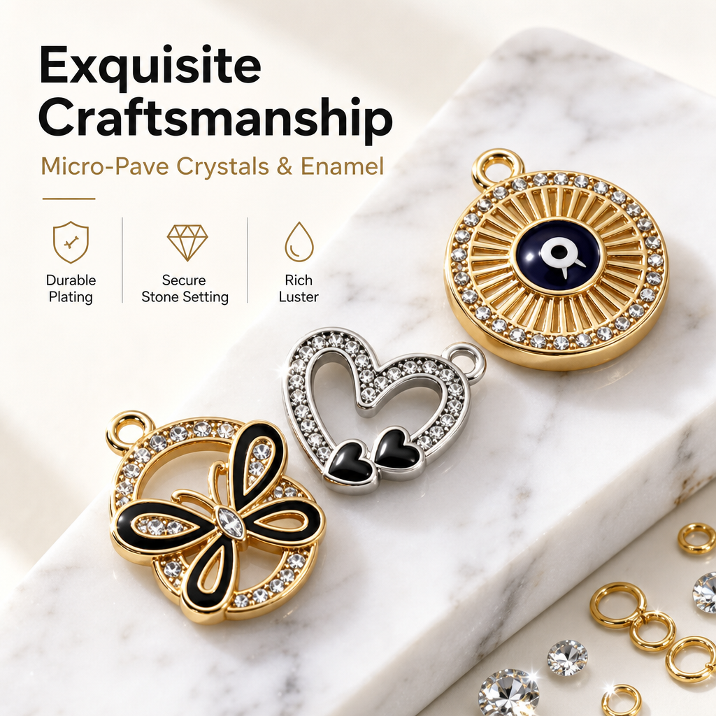 Sparkling Alloy Charms‑Assorted Styles for DIY Jewelry（ mixed pack）