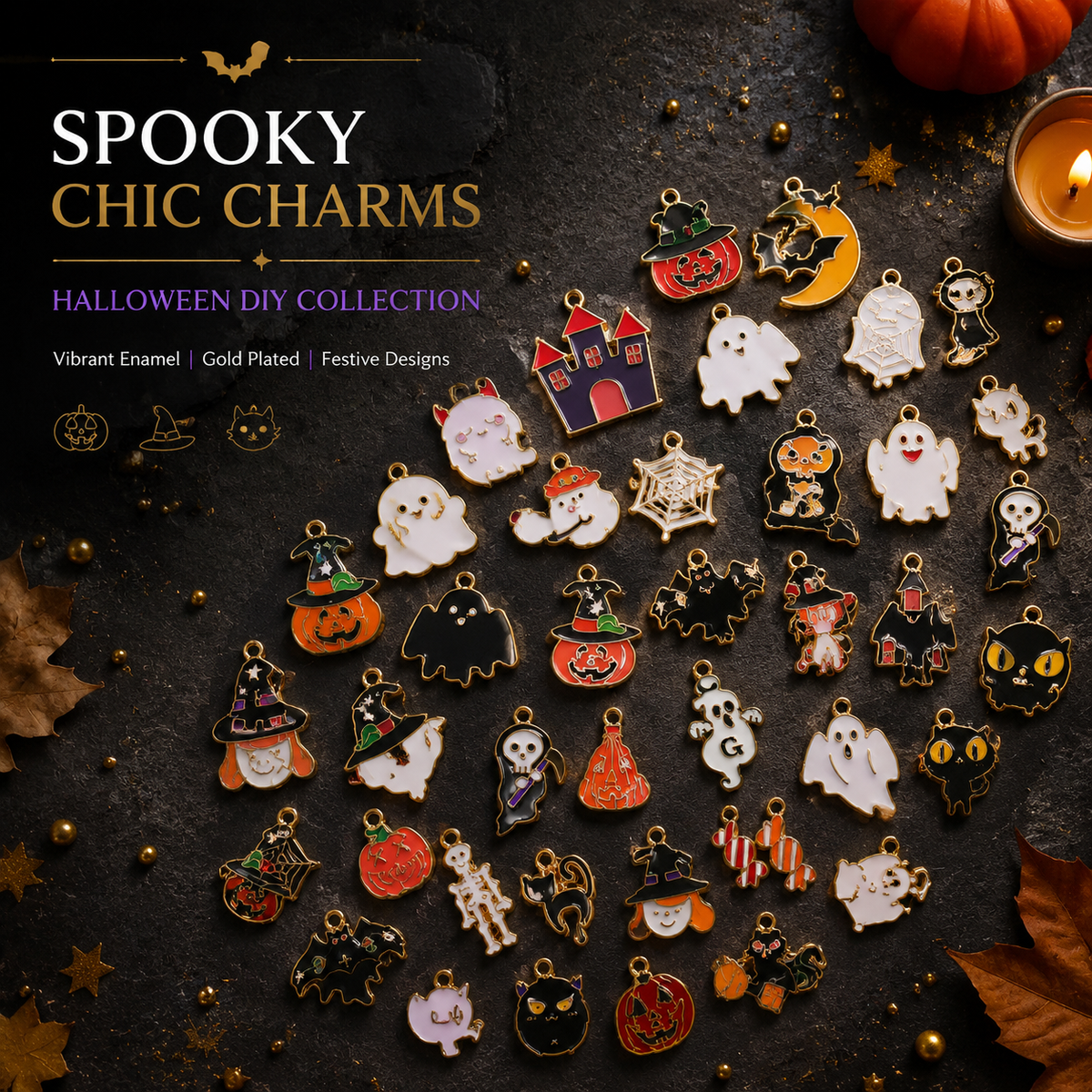 SPOOKY CHIC CHARMS‑Halloween DIY Collection（ mixed pack）