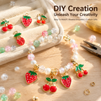 Cherry &amp; Strawberry Enamel Charm Collection（ mixed pack）