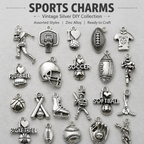 SPORTS CHARMS-Vintage Silver DIY Collection (mixed pack)