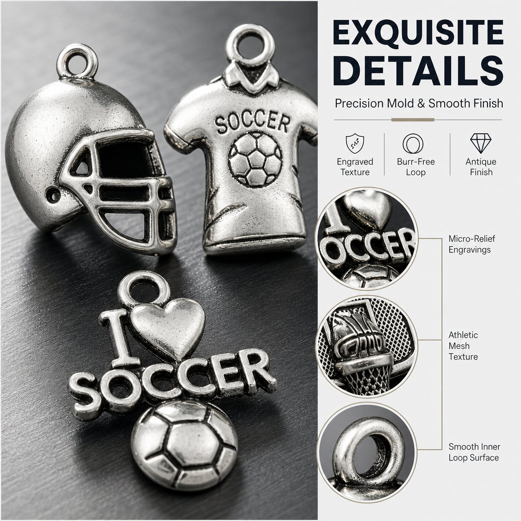 SPORTS CHARMS-Vintage Silver DIY Collection (mixed pack)
