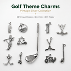 Golf Theme Charms | Vintage Silver Collection（ mixed pack）