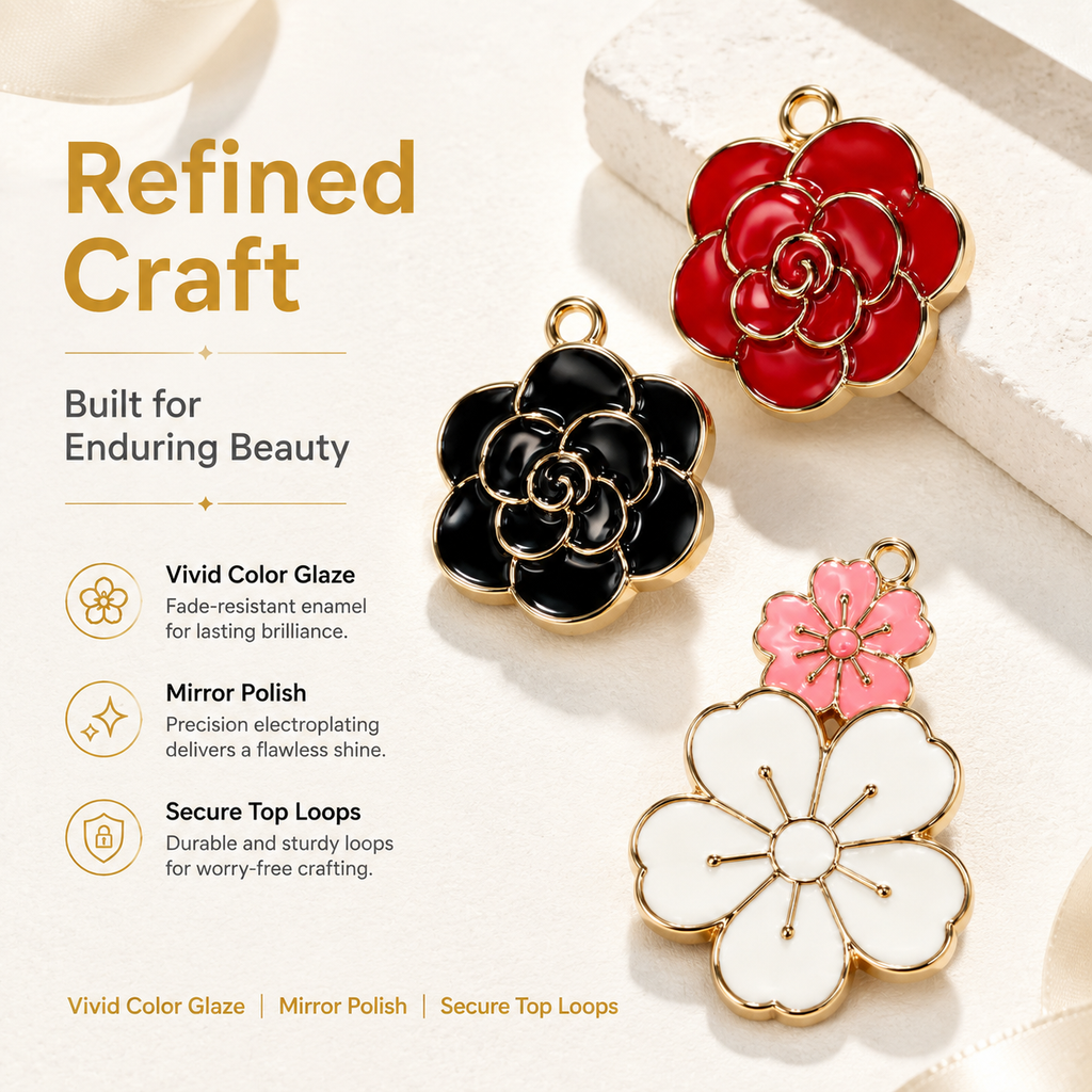 Floral Grace Enamel Charm Collection（ mixed pack）