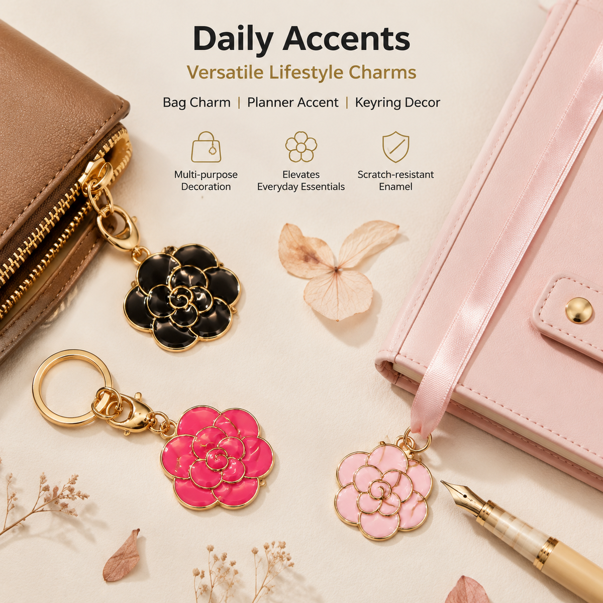 Floral Grace Enamel Charm Collection（ mixed pack）