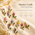 Botanical Charm | Enamel & Crystal Floral Pendants (mixed pack)
