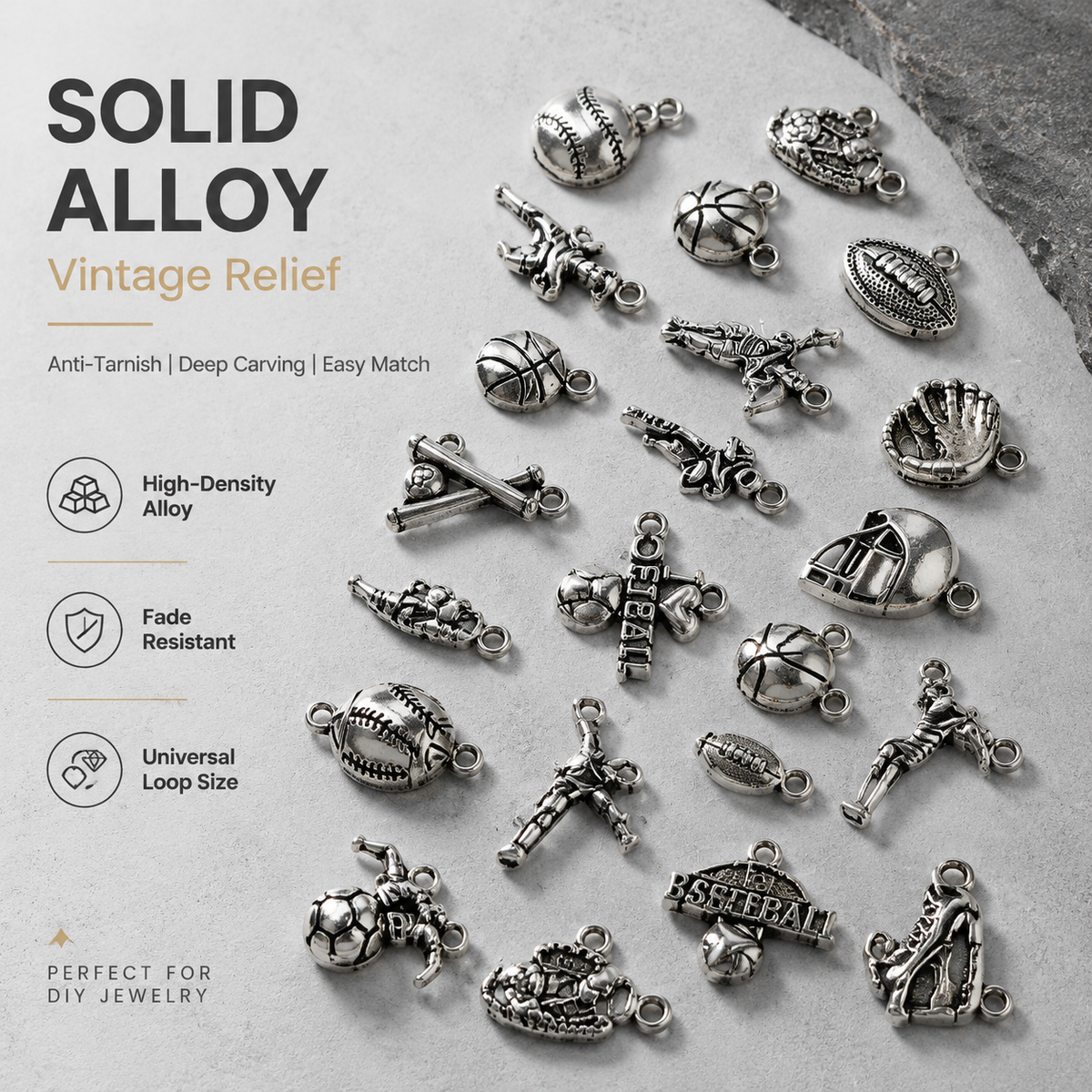RETRO SPORTS Silver Charms（ mixed pack）
