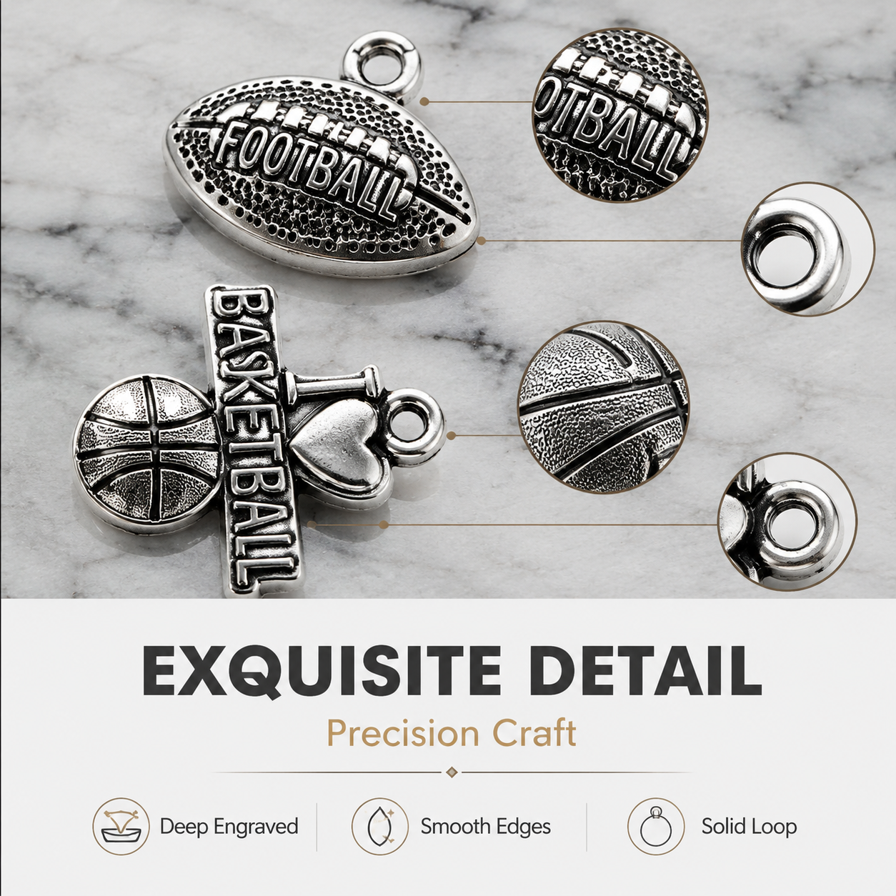 RETRO SPORTS Silver Charms（ mixed pack）