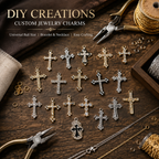 DIAMOND CROSS‑Vintage Gothic Charms（ mixed pack）