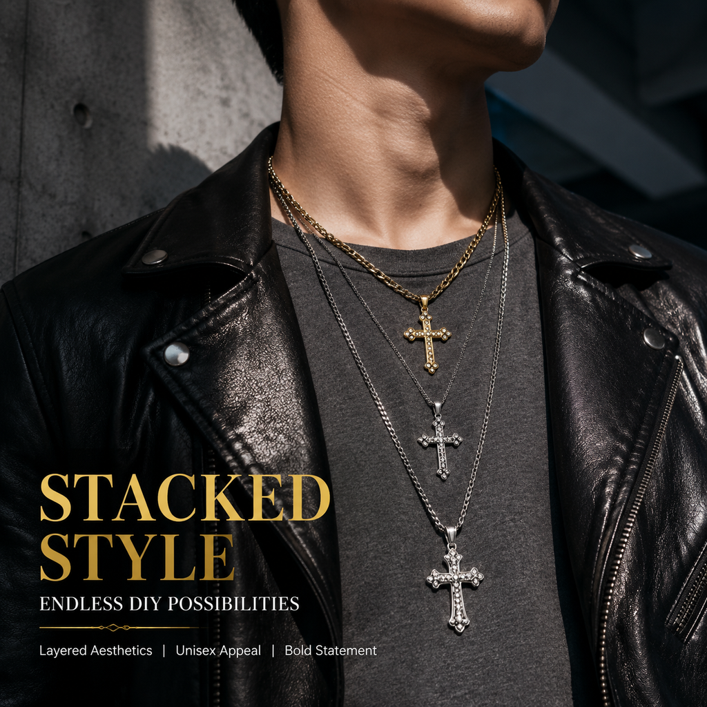 DIAMOND CROSS‑Vintage Gothic Charms（ mixed pack）