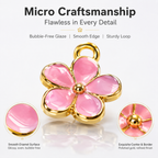 Enamel Floral Charms‑Vibrant Colors &amp; Gold Trim（ mixed pack）