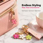Enamel Floral Charms‑Vibrant Colors &amp; Gold Trim（ mixed pack）
