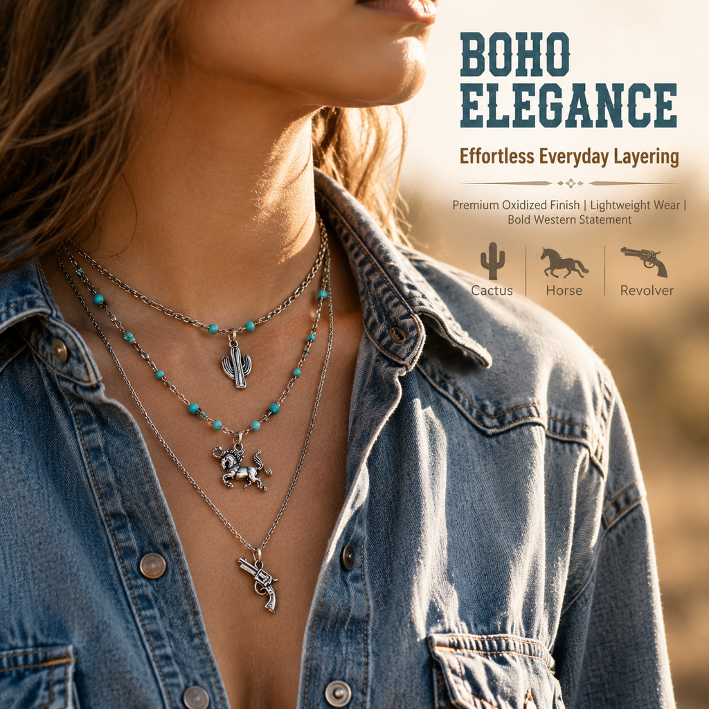 WESTERN CHARM SET‑Vintage Cowboy Style Pendants（ mixed pack）