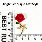 Flocked Rose‑Vintage Charm Pendants（ mixed pack）