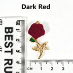 Flocked Rose‑Vintage Charm Pendants（ mixed pack）