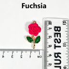 Flocked Rose‑Vintage Charm Pendants（ mixed pack）