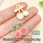 Cherry &amp; Strawberry Enamel Charm Collection（ mixed pack）