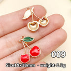 Cherry &amp; Strawberry Enamel Charm Collection（ mixed pack）